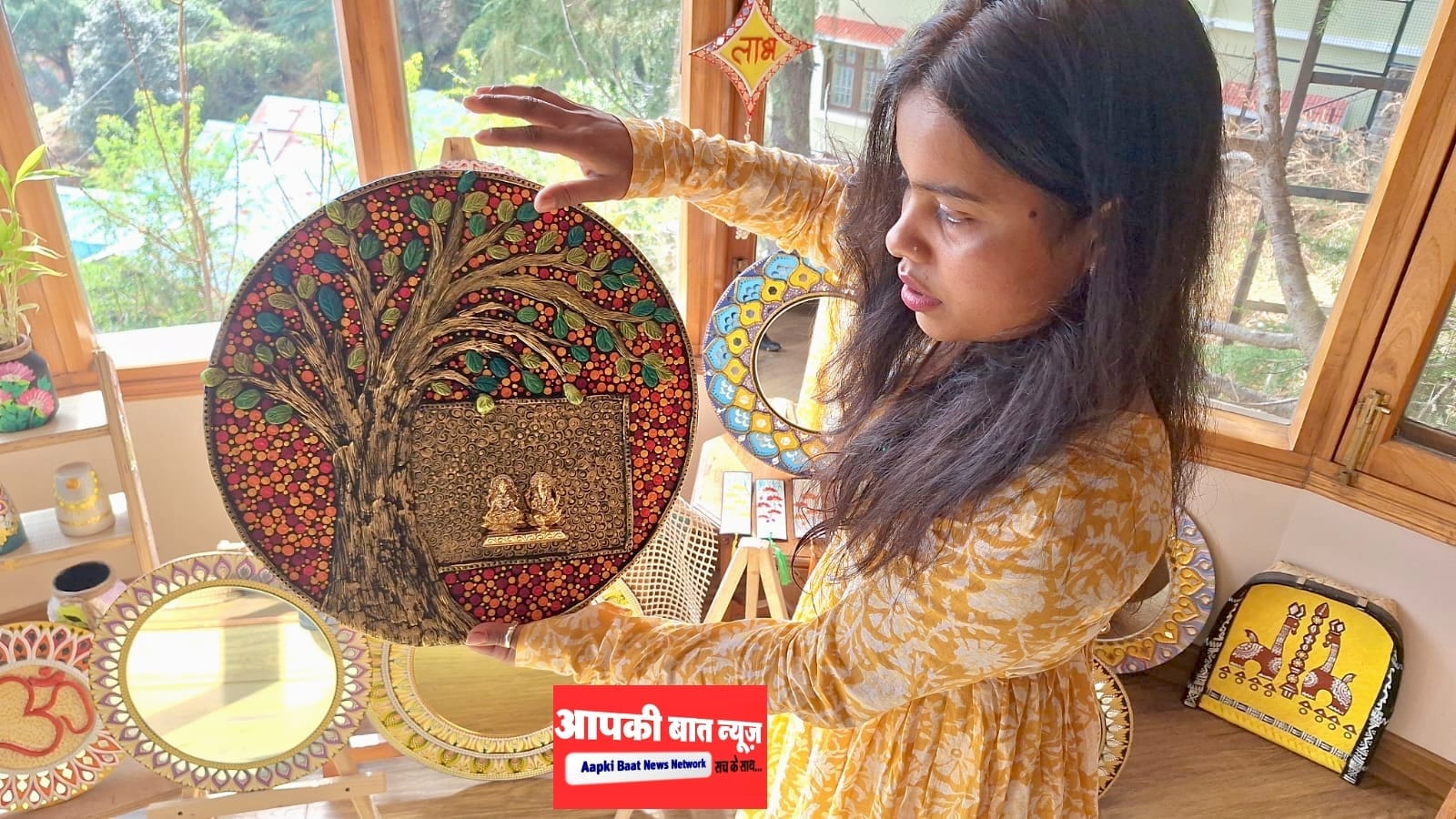 Vanita, daughter of a tribal labourer, is creating art pieces