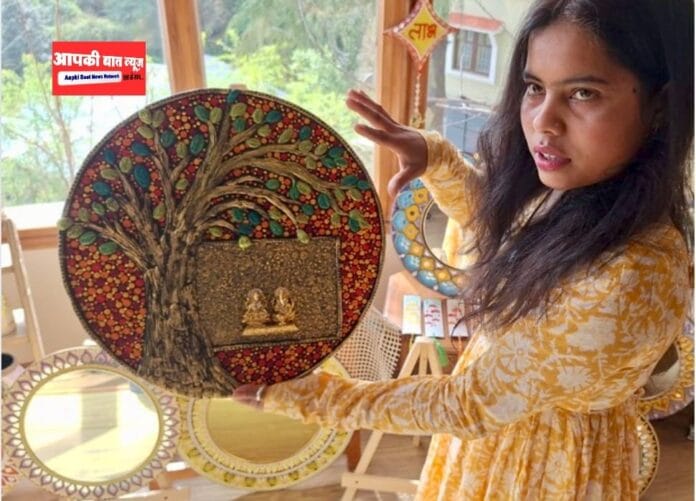 Vanita, daughter of a tribal labourer, is creating art pieces