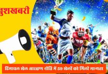 हिमाचल सरकार का बड़ा फैसला: अब इन 59 खेलों से खिलाड़ियों को मिलेगी नौकरी में स्पोर्ट्स कोटे की सुविधा, अधिसूचना जारी