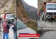 ददाहू-संगड़ाह सड़क पर वाहनों का लंबा जाम, ढाई घंटे से आवाजाही ठप, यात्री परेशान