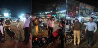 दावत चौक पर डीएसपी की अगुवाई में विशेष नाका, बिना नंबर प्लेट, मॉडिफाइड साइलेंसर और ब्लैक फिल्म के 45 चालान