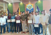 ट्रैफिक व्यवस्था संभालने वाले 18 वॉलंटियर्स सम्मानित, बद्दी-बरोटीवाला क्षेत्र में पुलिस के साथ मिलकर संभाली कमान