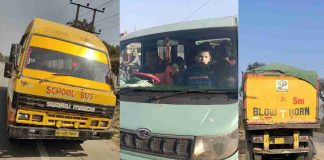 RTO सिरमौर की बड़ी कार्रवाई: निजी वाहन में ठूंसकर ले जाए जा रहे थे स्कूली बच्चे, बिना फिटनेस-परमिट के चल रही स्कूल बस भी जब्त