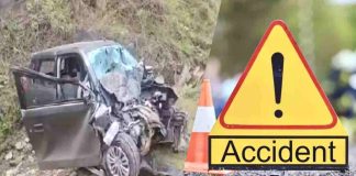 पंडोह डैम के पास निजी बस और कार की भीषण टक्कर, युवक-युवती की दर्दनाक मौत, कार के उड़े परखच्चे