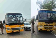 बद्दी में स्कूल बसों की चेकिंग, नियम तोड़ने पर पुलिस ने 4 के काटे चालान, स्कूल संस्थानों में मचा हड़कंप