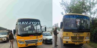 बद्दी में स्कूल बसों की चेकिंग, नियम तोड़ने पर पुलिस ने 4 के काटे चालान, स्कूल संस्थानों में मचा हड़कंप