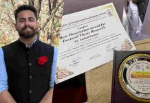 गुलाल से चमका शोध: डॉ. अंशुल कुमार का काम बना ‘राष्ट्रीय मॉडल’, मिला बेस्ट डॉक्टोरल अवॉर्ड