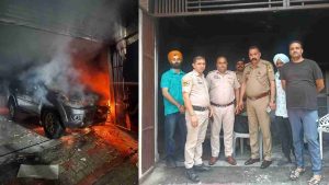 शहर के वार्ड-8 में एसडीएम ऑफिस के समीप देर रात सनसनीखेज वारदात सामने आई है। करीब डेढ़ बजे पांच नकाबपोश बदमाश दो बाइकों पर सवार होकर पहुंचे और रणजीत सिंह पुत्र मनमोहन सिंह के घर और गेट के भीतर खड़ी पजेरो स्पोर्ट्स कार पर पेट्रोल छिड़ककर आग लगा दी।