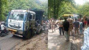 नाहन-पांवटा साहिब नेशनल हाईवे पर खजुरना के समीप शनिवार सुबह ट्राला खराब होने के बाद सड़क के बीचों-बीच तिरछा खड़ा रहने से करीब तीन घंटे तक यातायात बाधित रहा।