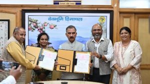 हिमाचल प्रदेश वन विभाग ने प्रदेश की वन एवं चरागाह आधारित अर्थव्यवस्था की अप्रयुक्त संभावनाओं को विज्ञान और प्रौद्योगिकी आधारित व्यवस्था के माध्यम से साकार करने के लिए भारती इंस्टीट्यूट ऑफ पब्लिक पॉलिसी, इंडियन स्कूल ऑफ बिजनेस (ISB-BIPP) के साथ पांच वर्ष के समझौता ज्ञापन (MoU) पर हस्ताक्षर किए हैं।
